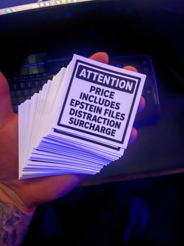 Price Includes Epstein Distraction Surcharge Stickers